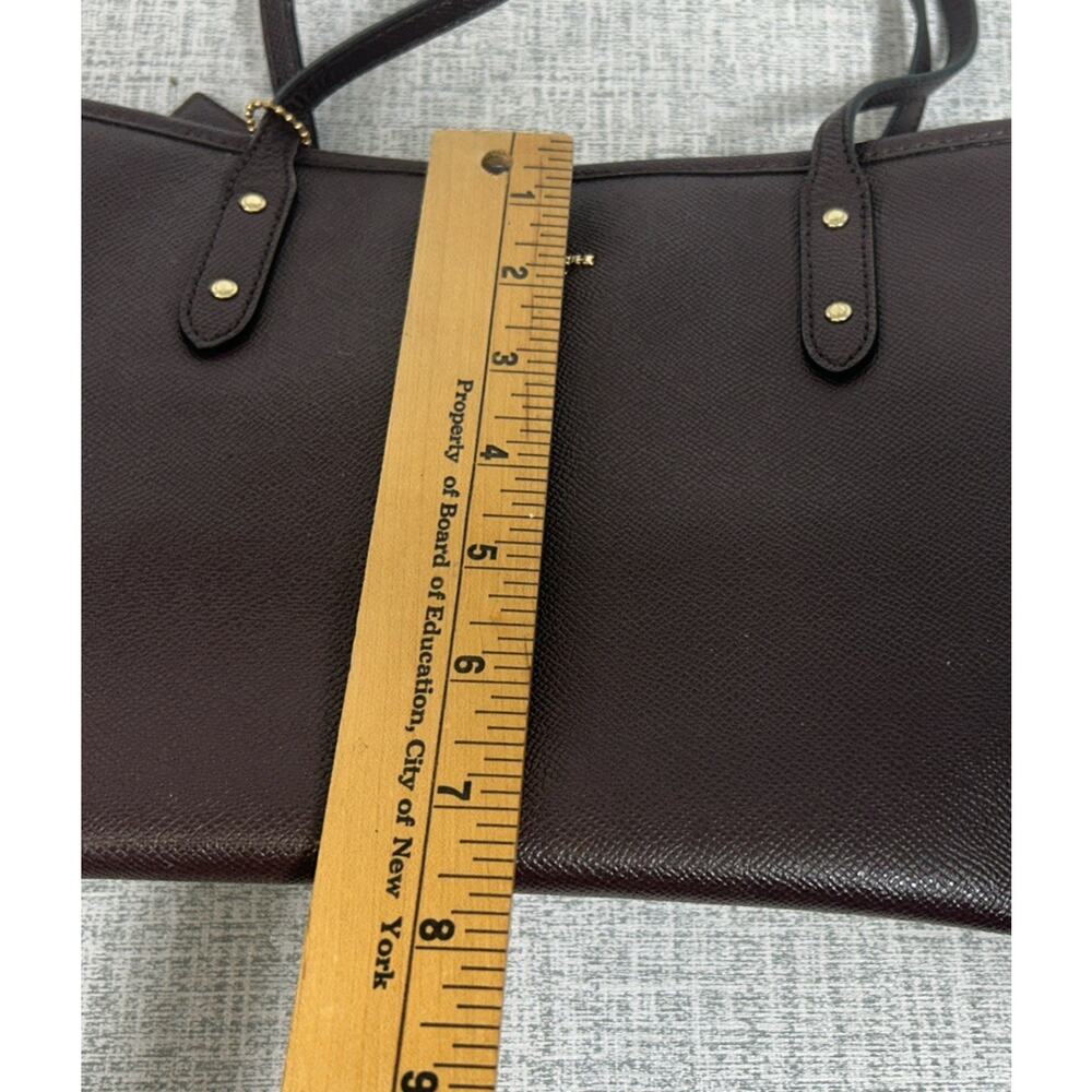 COACH Oxblood City Zip Leather Shoulder Purse / Tote Oxblood 22967 Small - Picture 4 of 10